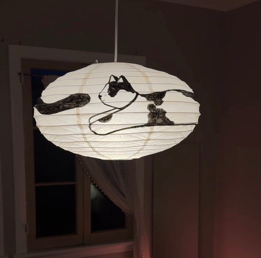 Black Cat Oval Lantern